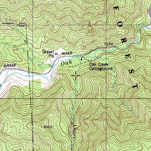 Topographic Map of Oak Creek Picnic Grounds, CO