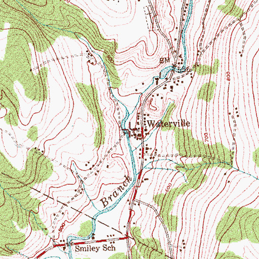 Topographic Map of Village Covered Bridge, VT