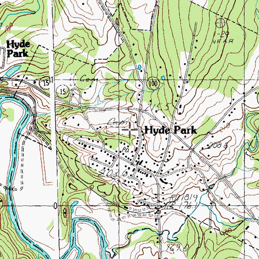 Topographic Map of Village Cemetery, VT