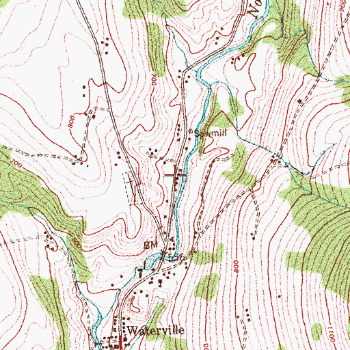 Topographic Map of Waterville Post Office, VT