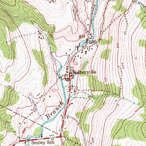 Topographic Map of Waterville Union Church, VT