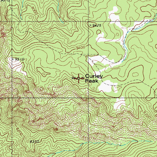 Topographic Map of Curley Peak, CO