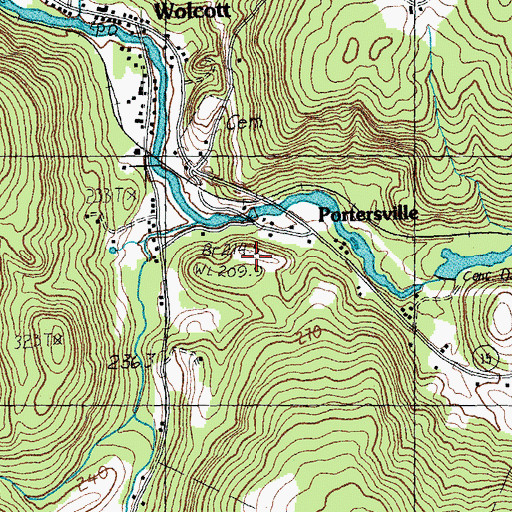 Topographic Map of Wolcott Elementary School, VT