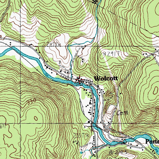 Topographic Map of Wolcott Post Office, VT
