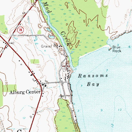 Topographic Map of Alburg Center Cemetery, VT