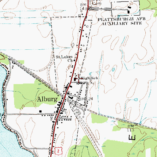 Topographic Map of Alburgh Community Educational Center, VT