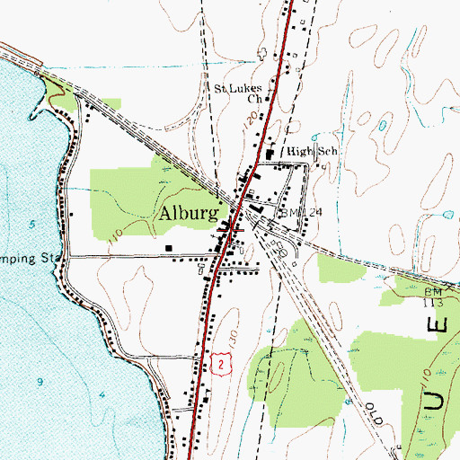 Topographic Map of Alburg Congregational Church, VT