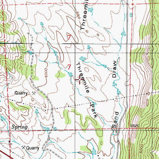 Topographic Map of Threemile Park, CO