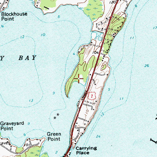 Topographic Map of Carry Bay Campground, VT