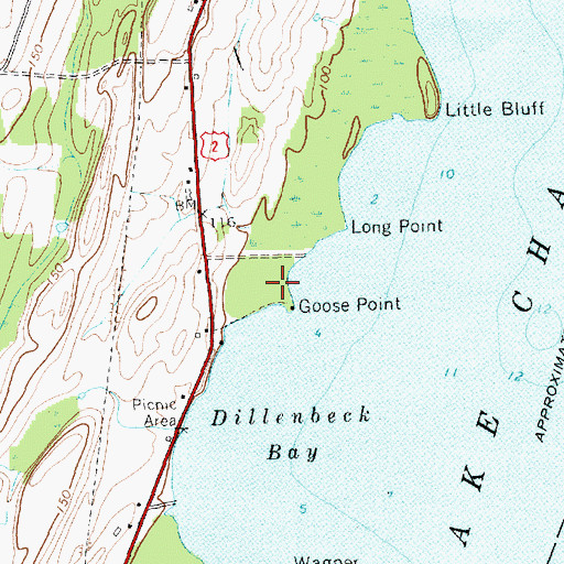 Topographic Map of Goose Point Campground, VT