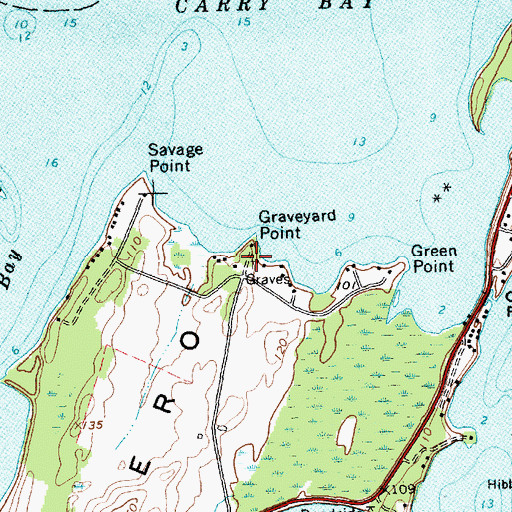 Topographic Map of Graveyard Point Cemetery, VT