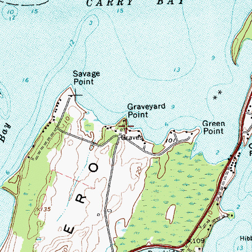 Topographic Map of Graveyard Point Cemetery, VT