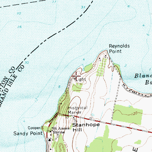 Topographic Map of Isle La Motte Lighthouse, VT