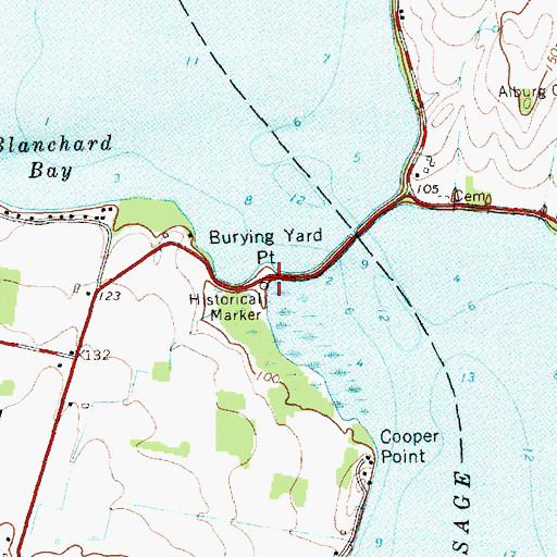Topographic Map of Isle La Motte Monument, VT