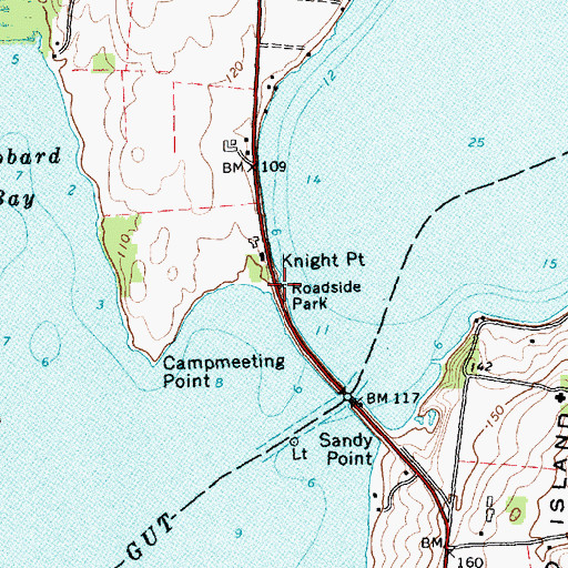 Topographic Map of Knight Point State Park, VT