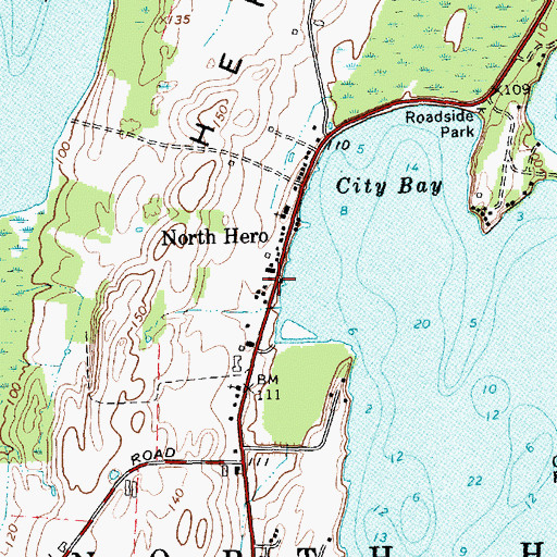 Topographic Map of North Hero Post Office, VT