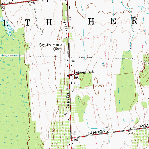 Topographic Map of South Hero Community Library, VT