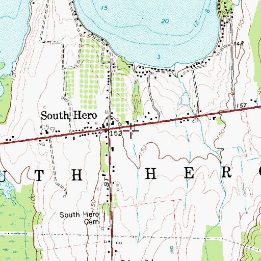 Topographic Map of South Hero Post Office, VT