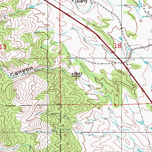 Topographic Map of Ohio Canyon, CO
