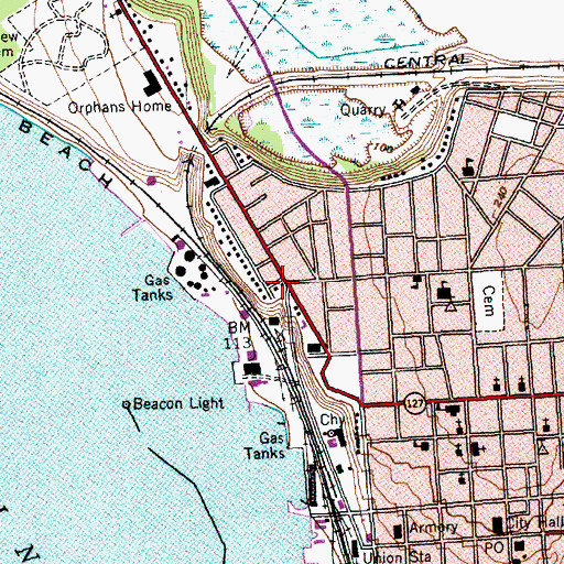 Topographic Map of Burlington College, VT