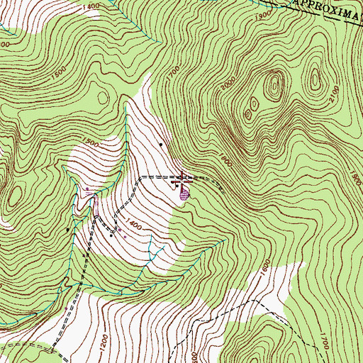 Topographic Map of Camels Hump Nordic Ski Center, VT