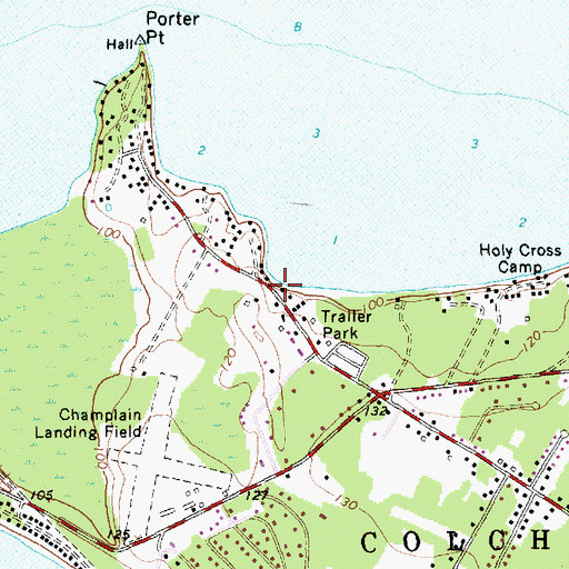 Topographic Map of Camp Saint Joseph, VT