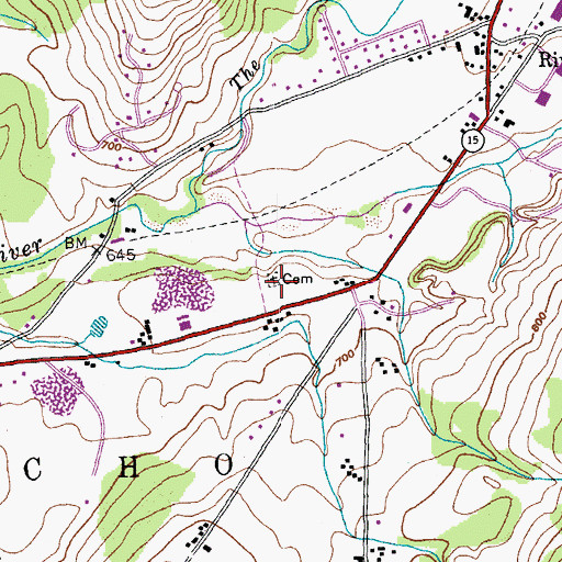 Topographic Map of Castle Cemetery, VT