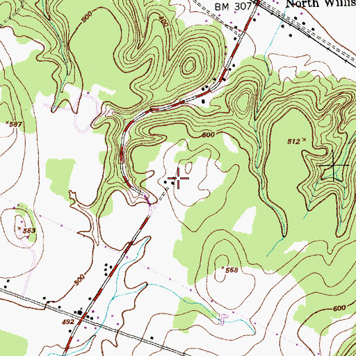 Topographic Map of Catamount Family Ski Area, VT