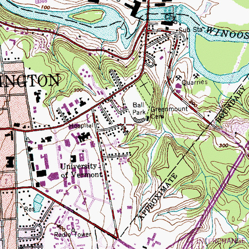 Topographic Map of Catlinsburg (historical), VT