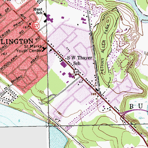Topographic Map of Champlain Valley Baptist Church, VT