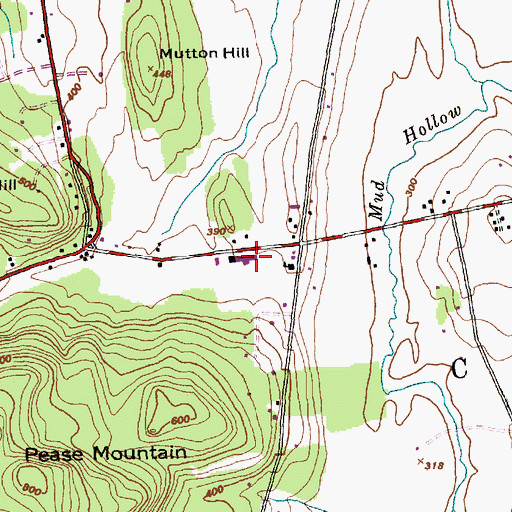 Topographic Map of Charlotte Central School, VT