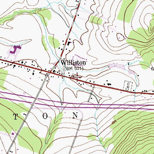 Topographic Map of Chittenden Cemetery, VT