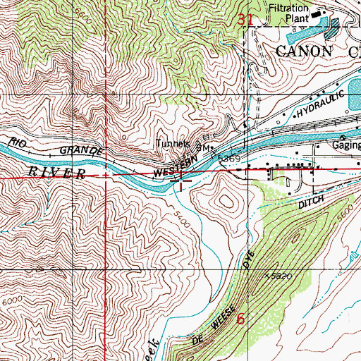 Topographic Map of Royal Gorge, CO