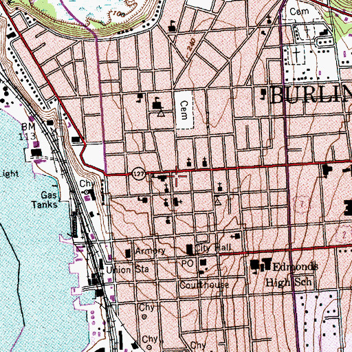 Topographic Map of Community College of Vermont, VT