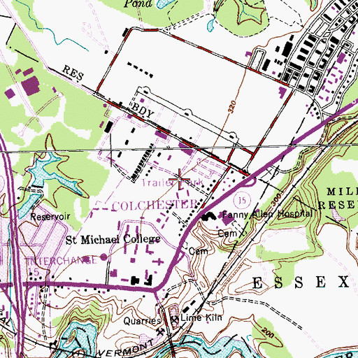 Topographic Map of Community Lutheran Church, VT