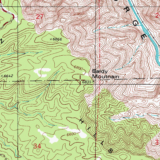 Topographic Map of Baldy Mountain, CO