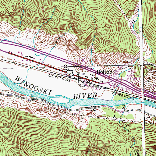 Topographic Map of East Bolton Cemetery, VT