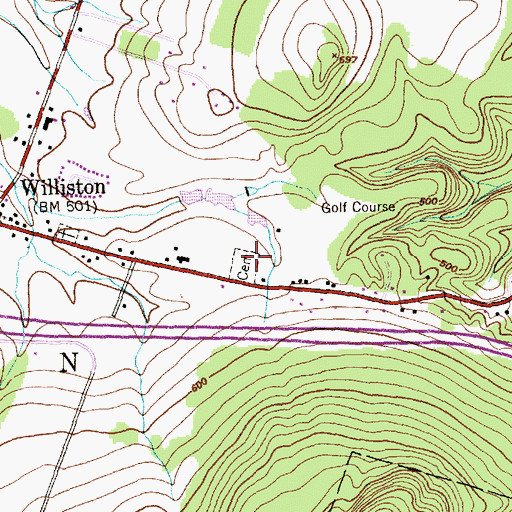 Topographic Map of East Cemetery, VT
