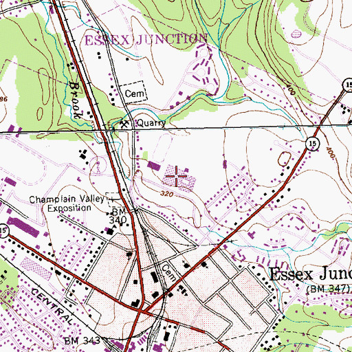 Topographic Map of Essex High School, VT