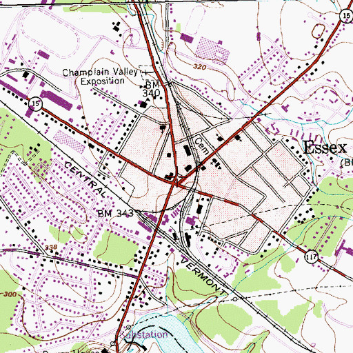 Topographic Map of Essex Town Hall, VT