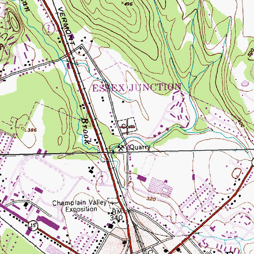 Topographic Map of Fairview Cemetery, VT