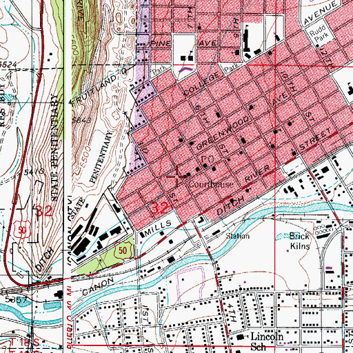 Topographic Map of Caon City, CO