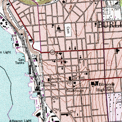 Topographic Map of Financial Plaza, VT