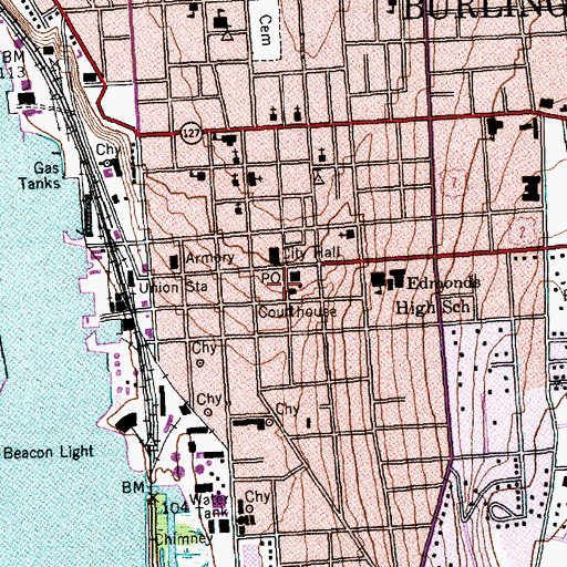 Topographic Map of Flynn Theatre, VT