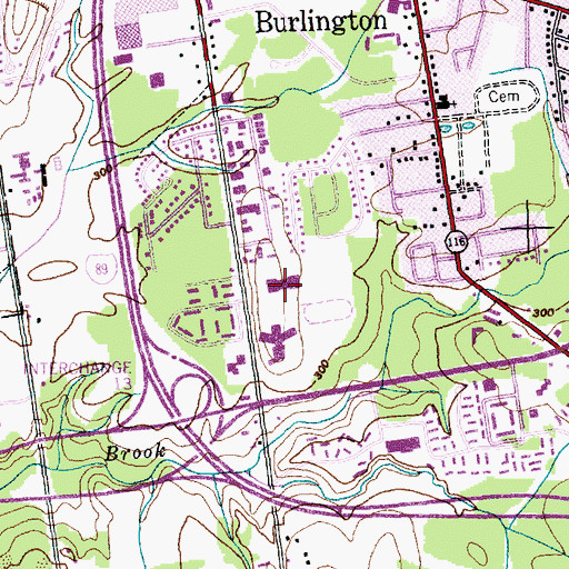 Topographic Map of Frederick H Tuttle Middle School, VT