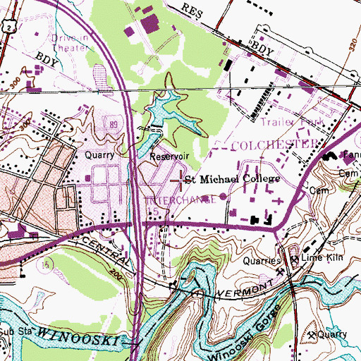 Topographic Map of French Baptist Church, VT