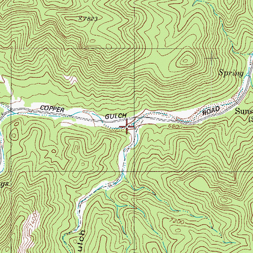 Topographic Map of Sunset City Gulch, CO