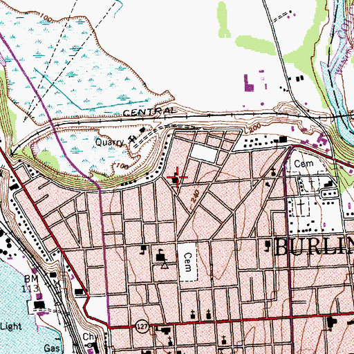 Topographic Map of Wheeler Elementary School, VT