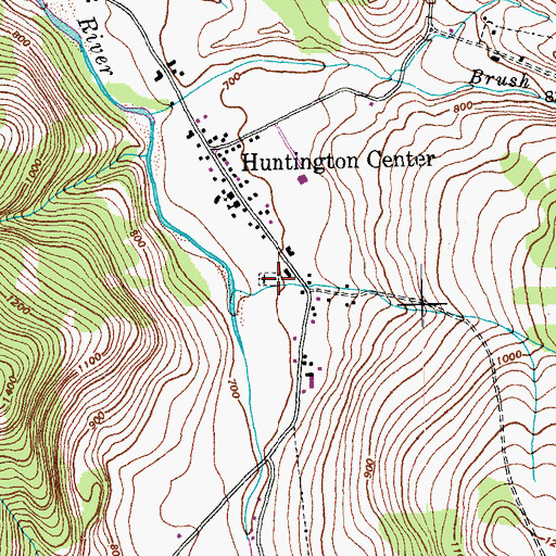 Topographic Map of Huntington Center Cemetery, VT
