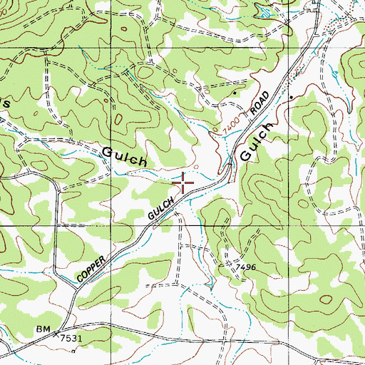 Topographic Map of Indian Springs Gulch, CO